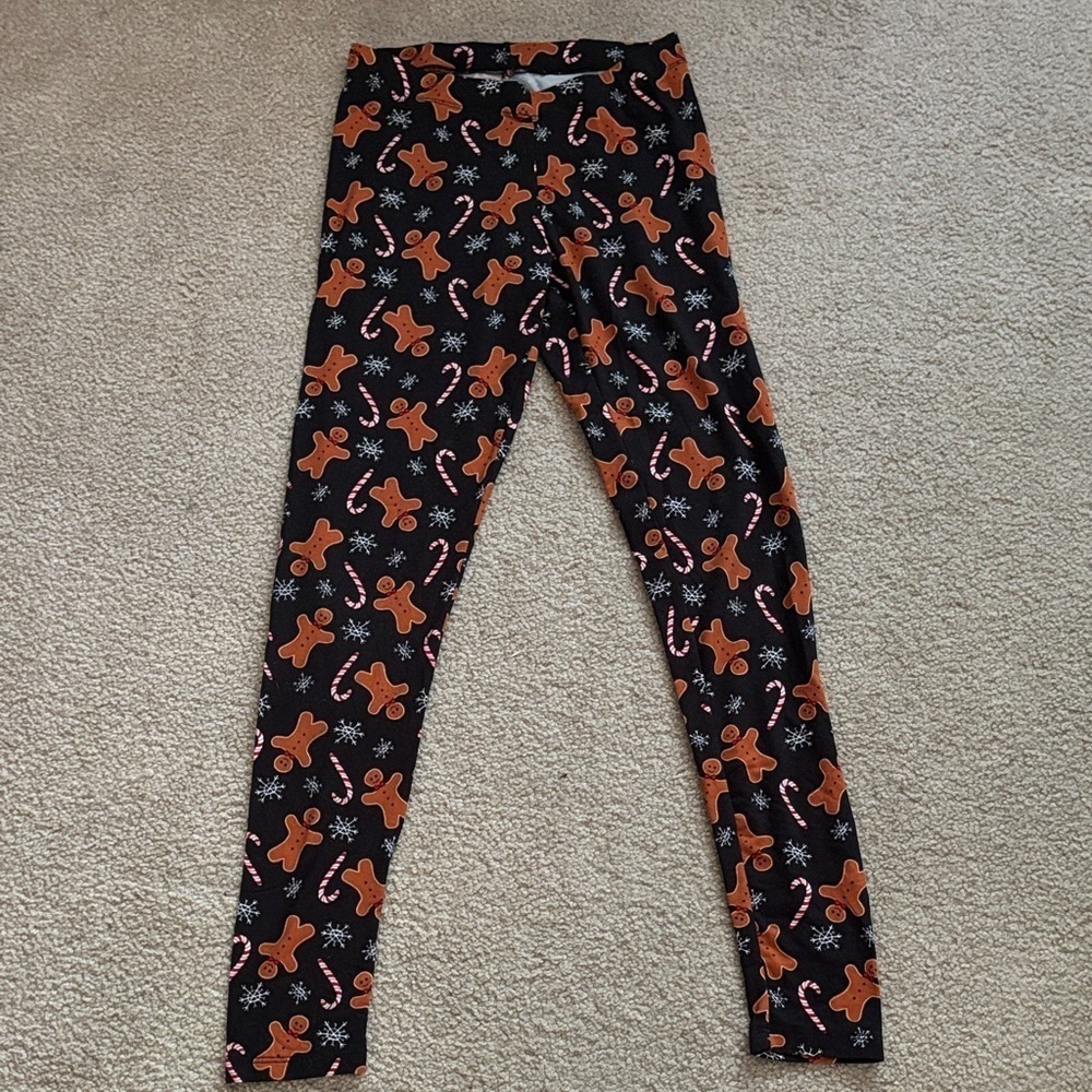 Joe Boxer Leggings with Gingerbread and Candy Cane Pattern size small